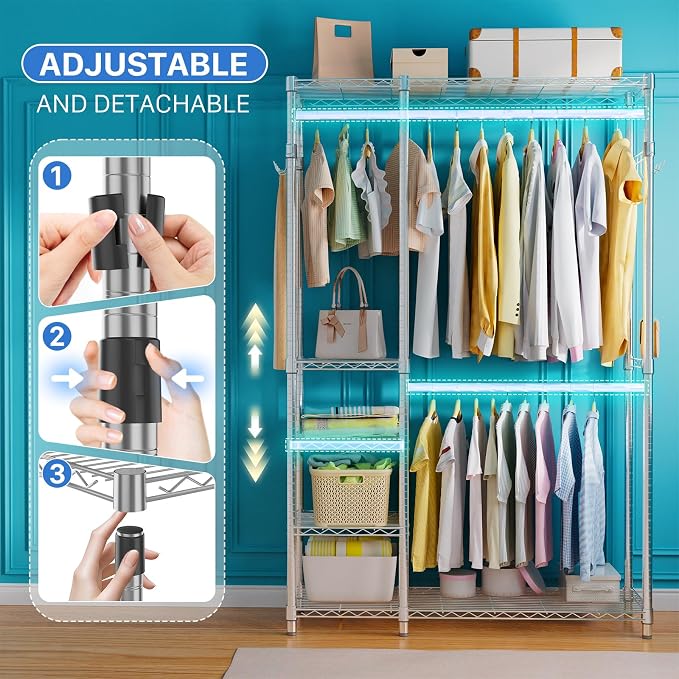 Simple Trending Heavy Duty Clothing Rack Loads 450 LBS, Garment Racks - Image 3