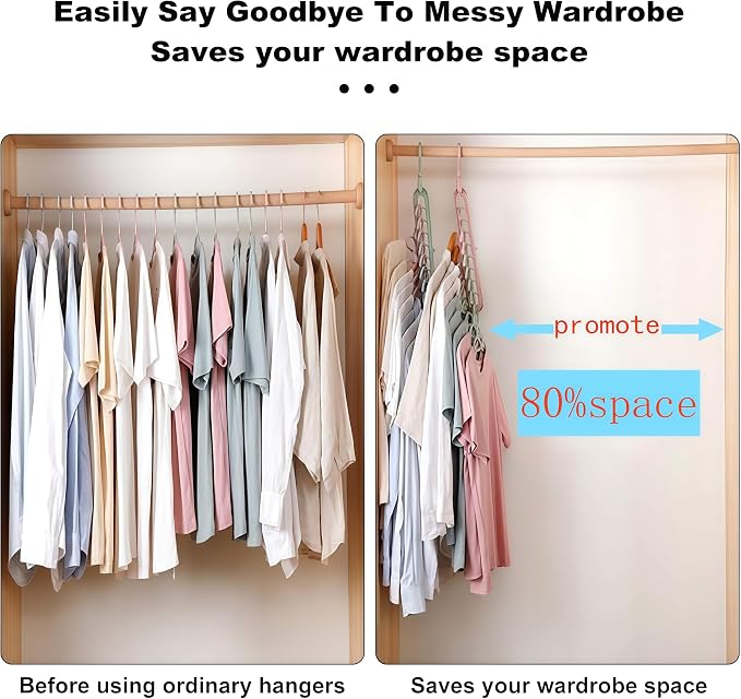 【9-Space Saving Hangers】, 【Heavy Duty PP Plastic】 【Cascading Hanger Organizer 】 - Image 8