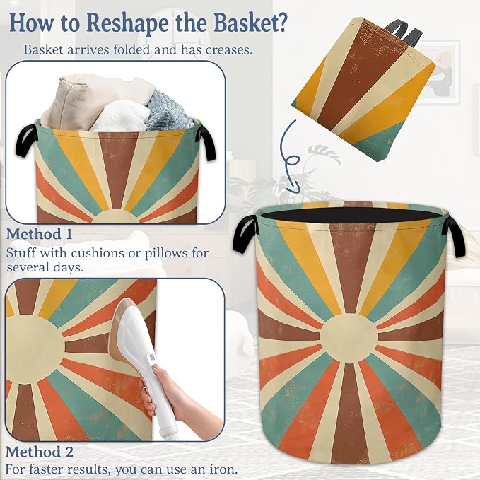 Vintage Sun Laundry Hamper - Image 6