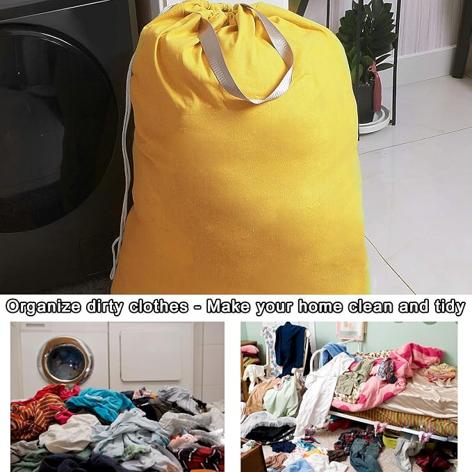 Heavy Duty Laundry Bag with Drawstring and Handle, Extra Large Travel Dirty - Image 6
