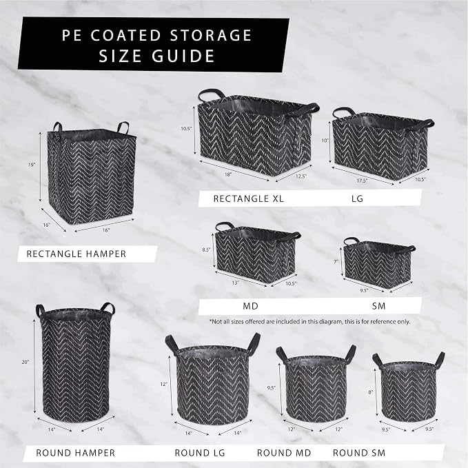 DII Collapsible Waterproof Chevron Laundry, Small Rectangle, Stone/Cream - Image 12