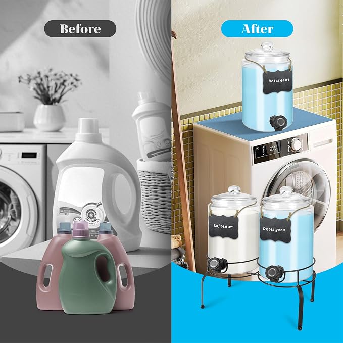 Glass Laundry Detergent Dispenser 1 Gallon 2 Pack, 2 Gallon Laundry Soap - Image 5