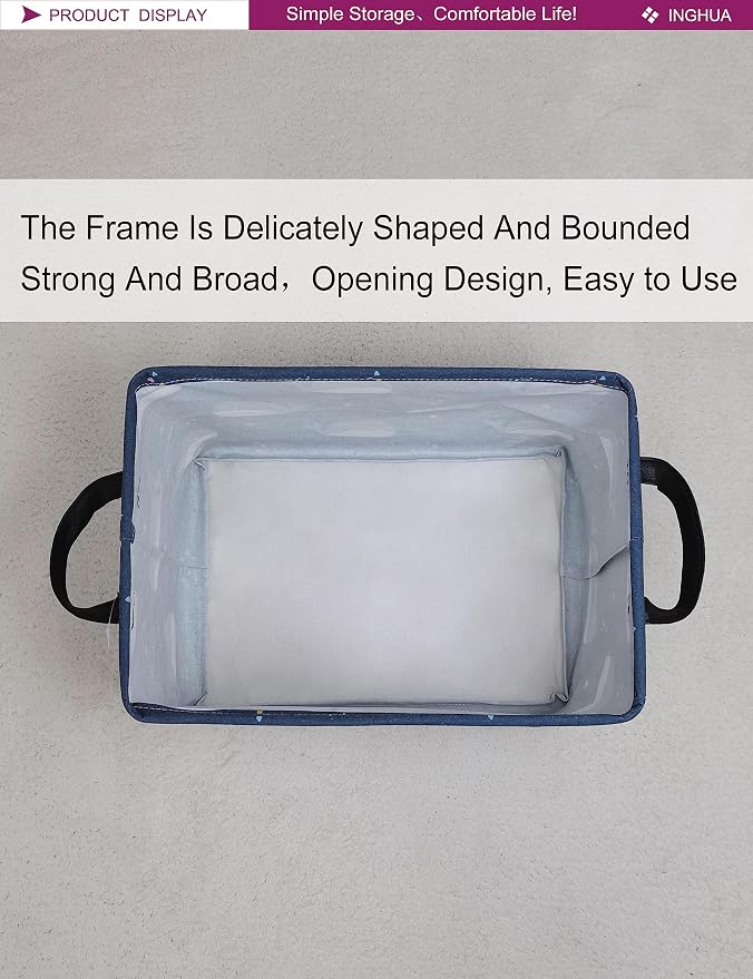 Rectangular Storage Basket Fabric Organizer Bin - Image 7