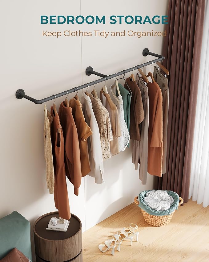 OROPY Clothes Rack, 65.7" Industrial Pipe Clothing Rack 2 Pack - Image 8