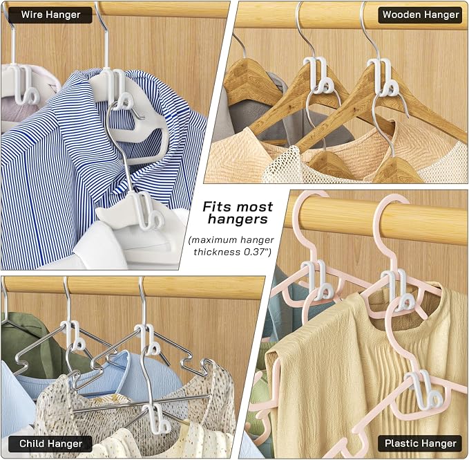 Tinfol Clothes Hanger Connector Hooks, Heavy Duty Clothes Hanger Extender Clips - Image 7