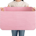 OIAHOMY 75L Blanket Basket, Woven Cotton Rope Basket by MasterofSpaceOptimization