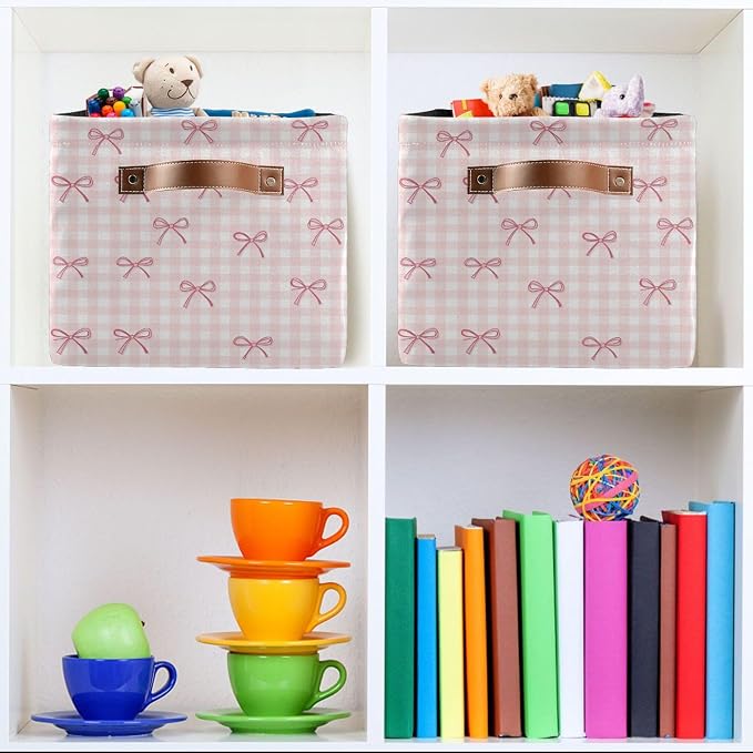 Wamika Pink Cherry Bow Storage Basket - Image 7