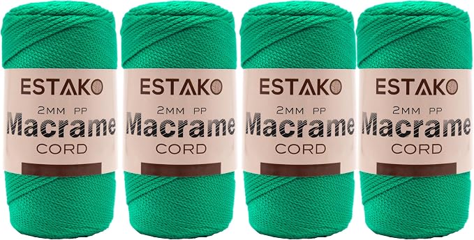 Estako 2 mm PP Polyester Macrame Cord 100% Polypropylene Perfect Supplies by Estako