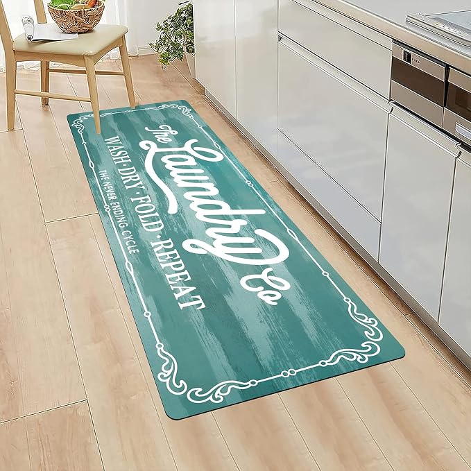 Pauwer Laundry Room Rug Runner 20"x48" Waterproof Rubber Laundry Mat Non Slip - Image 5