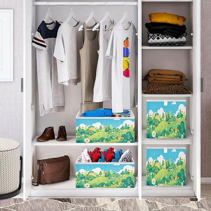 senya Large Storage Bins Flower Meadow Collapsible Foldable Storage Cubes - Image 7
