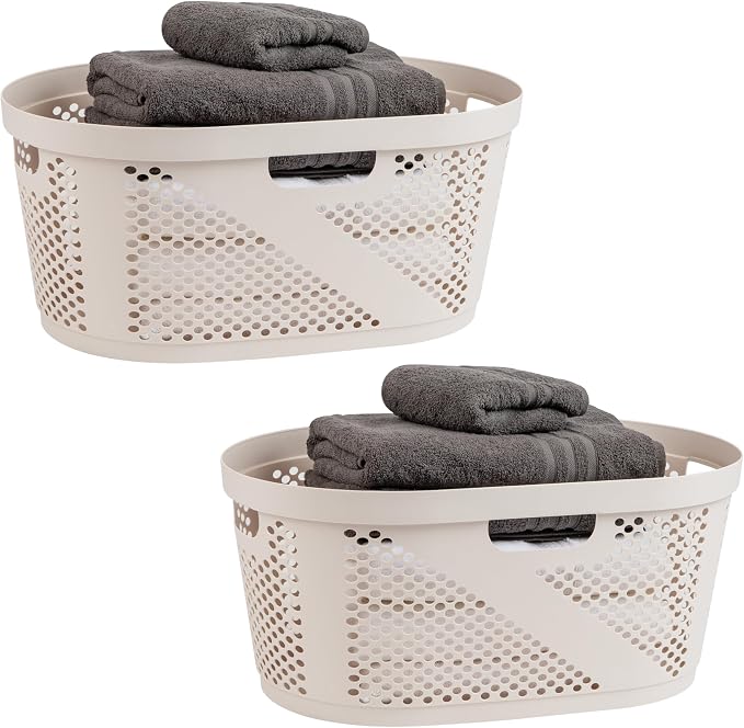 Mind Reader 40L Ventilated Laundry Baskets, Lightweight Clothes Hamper by MindReader