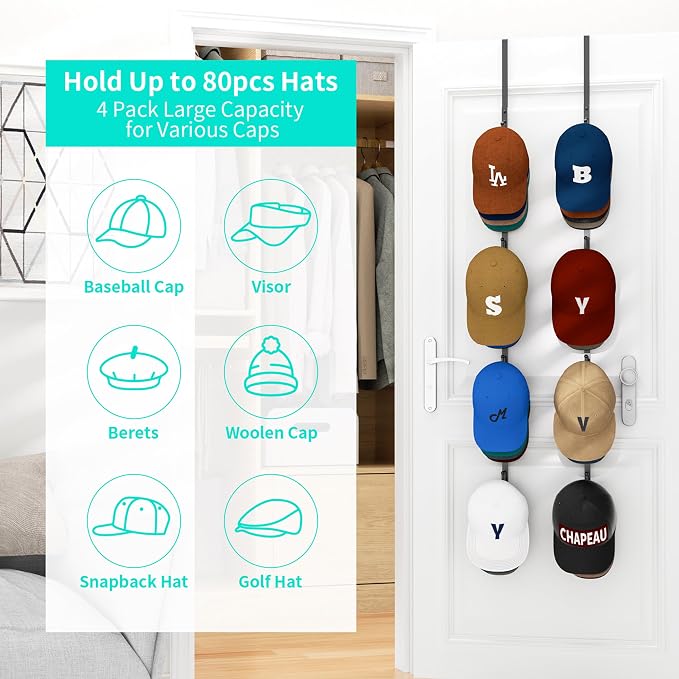 HapiRm Over Door Hat Rack - Image 3