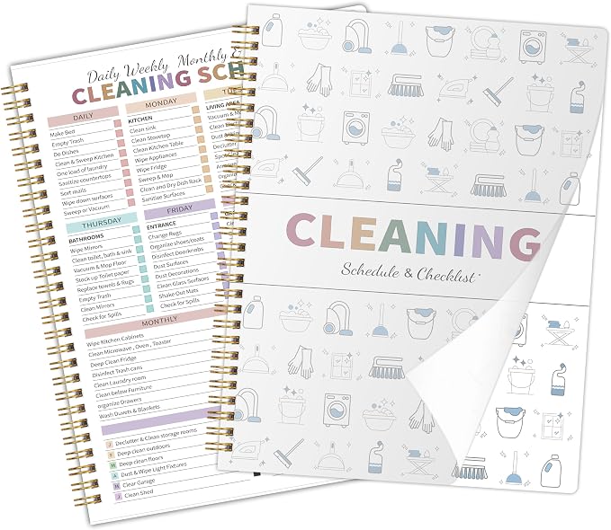 ADHD Cleaning Planner for Adults Women, Cleaning Schedule and Checklist Notebook by GOLDPEI