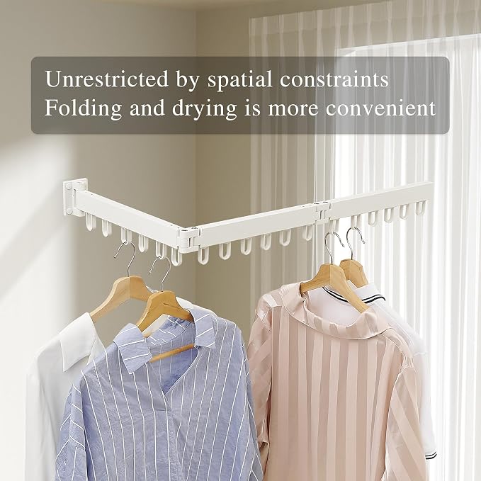Clothes Drying Rack Wall Mounted, Laundry Drying Rack Collapsible, Space Saving - Image 6