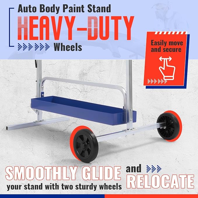 Rotating Paint Stand Universal W/Tool Tray&360° Rotation Adjustable Bars - Image 5