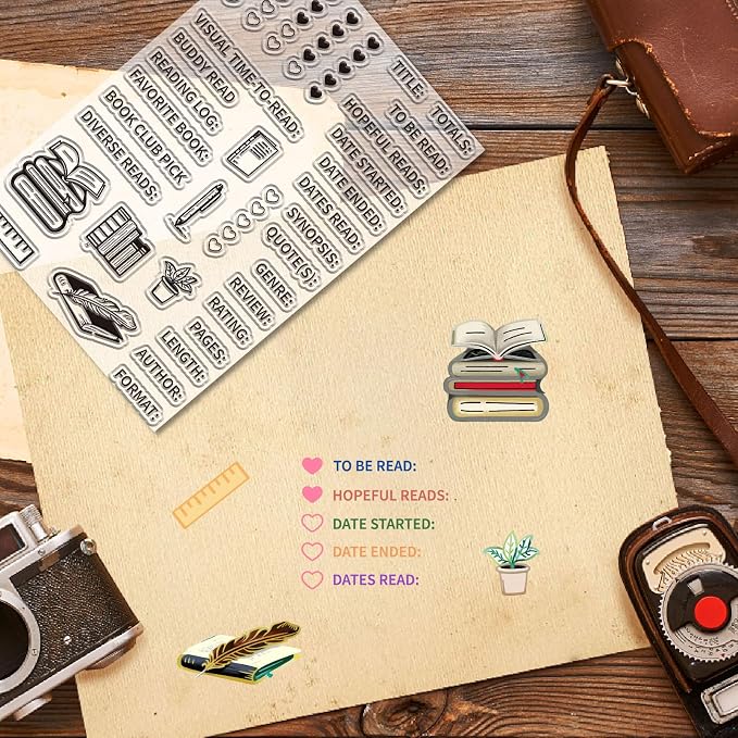 CRASPIRE Reading Journal Clear Stamps to Be Read Favorite Book Title Author - Image 5