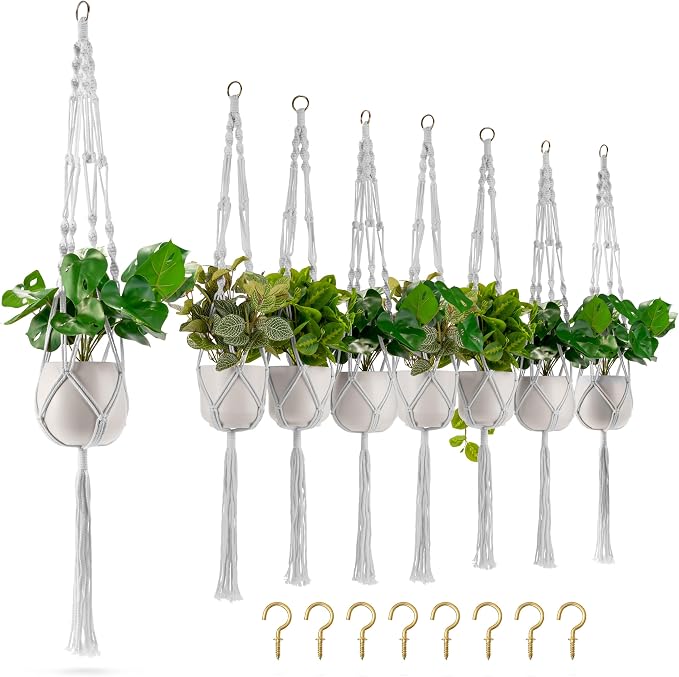 Sorbus Macrame Plant Hanger Indoor Outdoor Hanging Plant Pots Cotton Rope by Sorbus