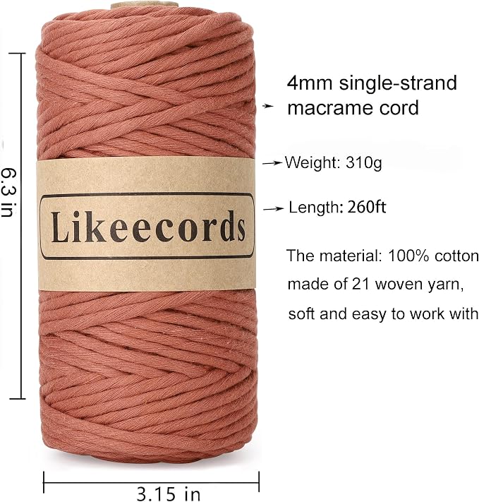 2 Skeins of 4mm X 80m Single Strand Macrame Cord Handmade Decorations Softer - Image 2