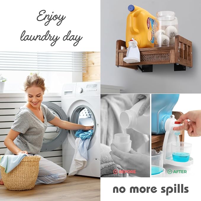 Wooden Laundry Detergent Holder Stand - Image 3