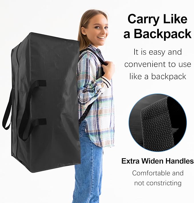 6 Pack Heavy Duty Extra Large Moving Bags W/Backpack Straps - Image 4
