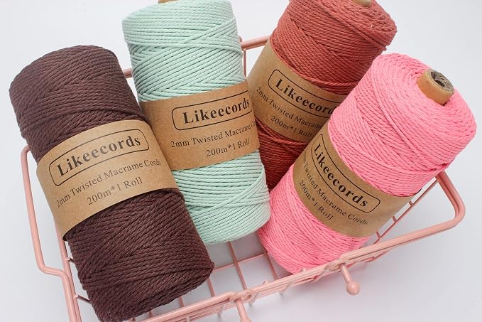 Macrame Cord, 2mm x 219yard Cotton Twine String Cord, Natural White Cotton Rope - Image 5