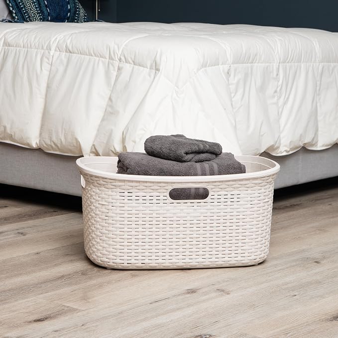 Mind Reader 40L Laundry Basket, Clothes Hamper, Premium Wicker Design - Image 5