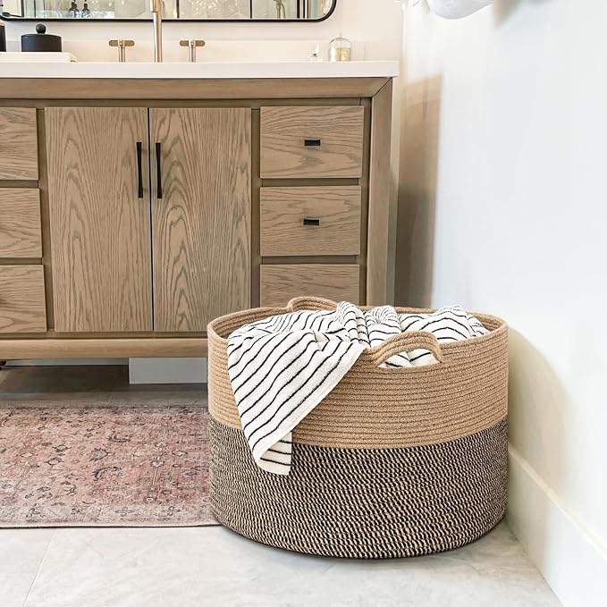Goodpick Extra Large Wicker Storage Basket, 83L Woven Blanket Storage - Image 5