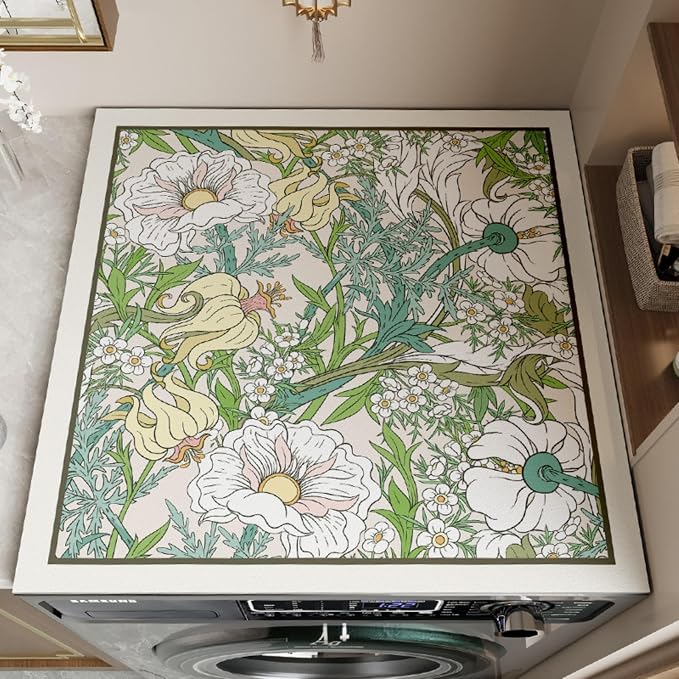 Floral Print Washing Machine Mat by BANEBOR