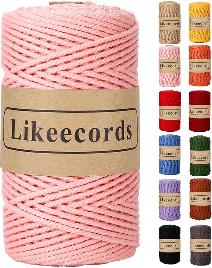 Cotton Macrame Cord 3mm x 100m, 3 Strand Twisted, Macrame Rope, Macrame String by Likeecords