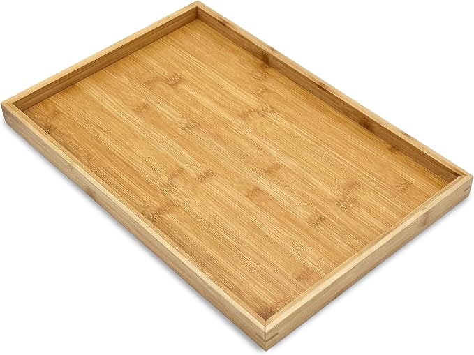 Bam & Boo Natural Bamboo Serving Tray Modern Rectangular by BamBoo