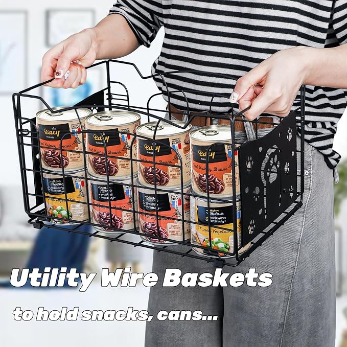 14" Large Wire Baskets for Organizing, Metal Open Storage Bin - Image 5
