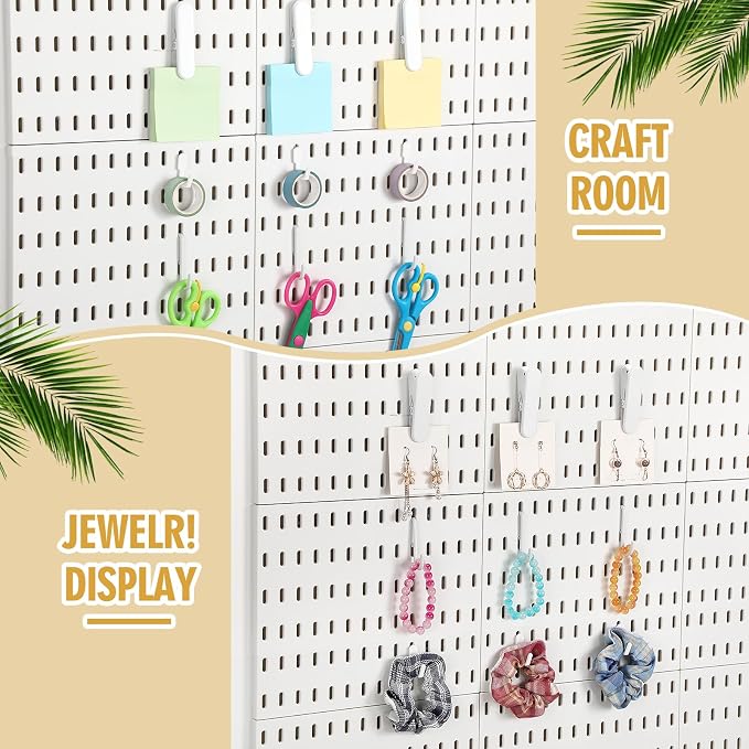 Kathfly 30pcs Pegboard Accessories 10 Clips 20 Hooks, Peg Board Accessory Kit - Image 4