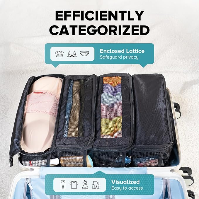Suitcase Organizer, Travel Luggage Organizer Hanging Shelves Packing Cube - Image 3
