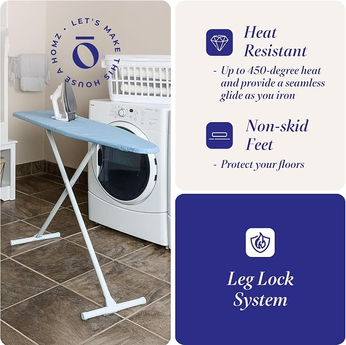 HOMZ Ironing Board, Folding Compact Table - Image 3