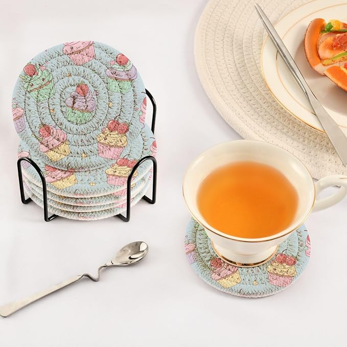 Kawaii Cupcakes Coasters Set of 6 - Image 5