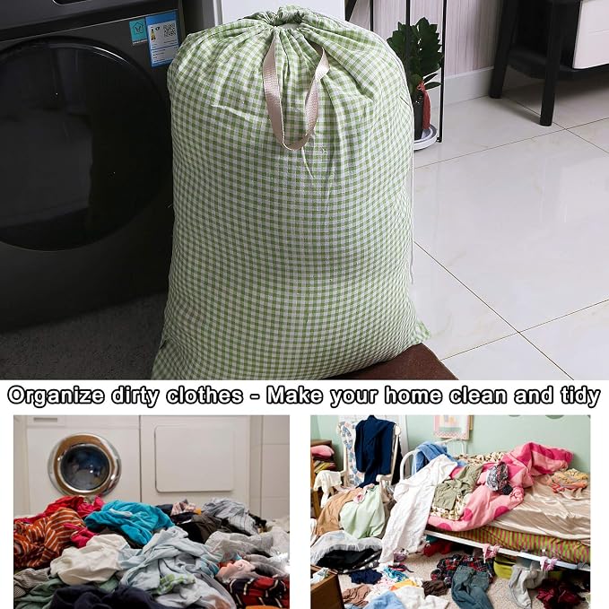 Extra Large Laundry Bag with Drawstring and Handle, Heavy Duty Travel Dirty - Image 6