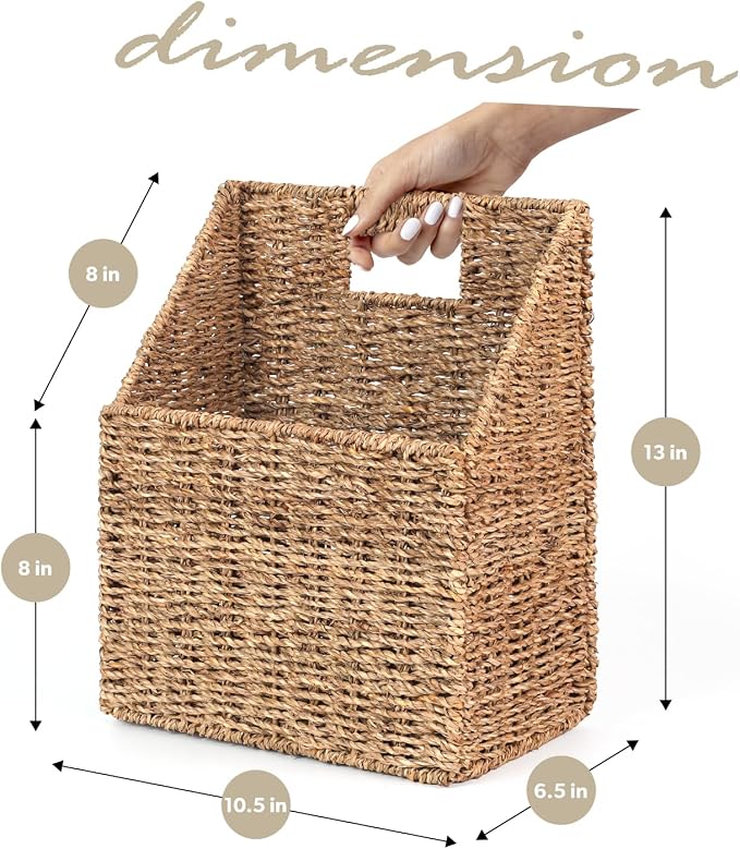 Wicker Hanging Storage Basket, Water Hyacinth Baskets, Wall Decor Hyacinth - Image 2
