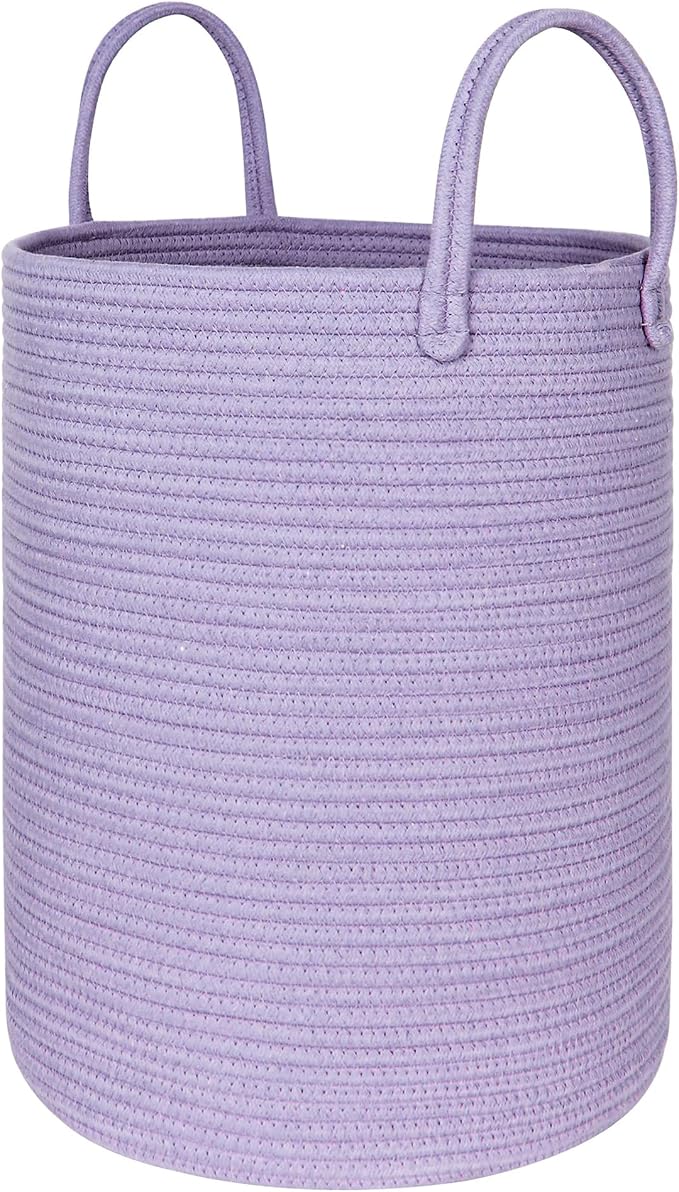 Purple Woven Laundry Basket, Decorative Baby Nursery Clothes Hamper by MEGASKET