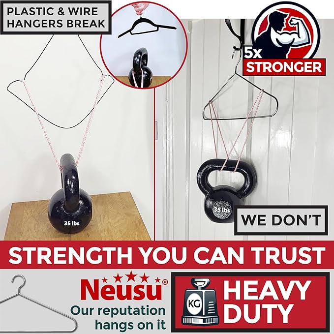 Neusu Heavy Duty Hangers - 5mm Solid Metal - Image 3