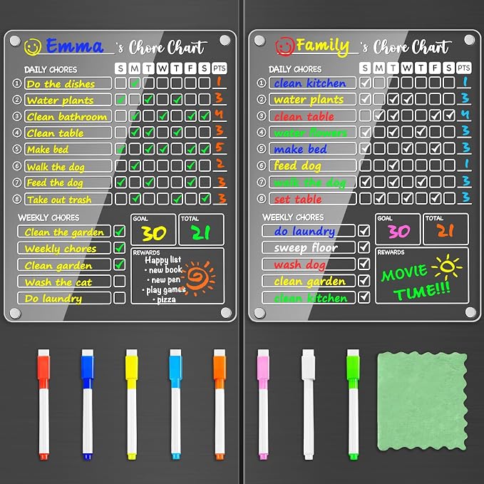 PigPotParty Acrylic Magnetic Chore Chart by PigPotParty