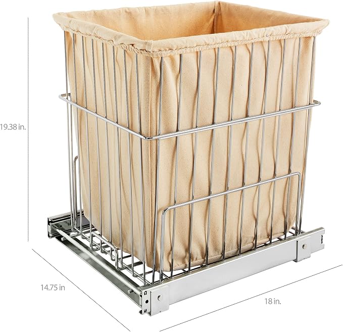 Rev-A-Shelf Pullout 20 Inch Deep Cabinet Floor Steel Mounted Clothes Laundry - Image 5
