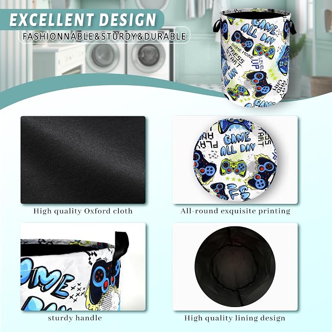 Funny Cool Game Machine Laundry Basket Games Foldable Colorful Laundry Hamper - Image 4