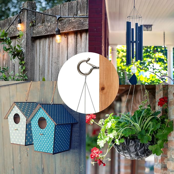 50 Pack Screw-in Hooks for Outdoor String Lights, Q Hanger Hooks for Outside - Image 3
