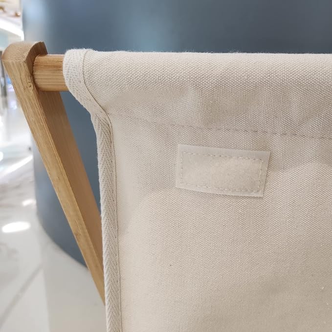 Bamboo Wood X-frame Laundry Hamper - Image 6