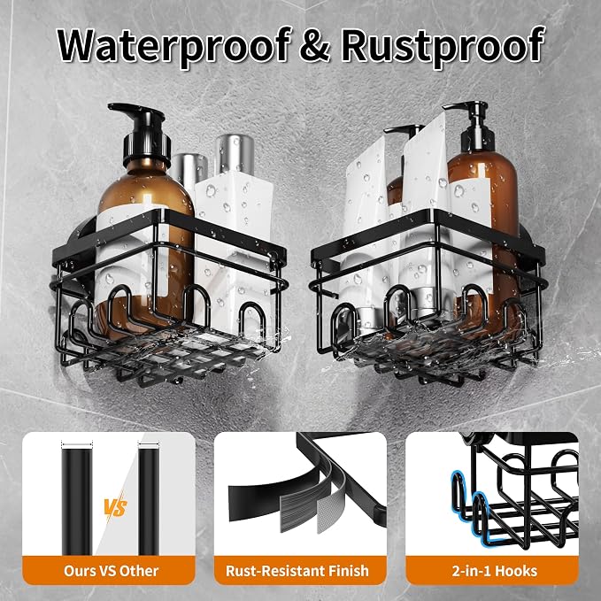 KEGII Suction Cup Shower Caddy 4 Pack, Universal Fit - Image 6