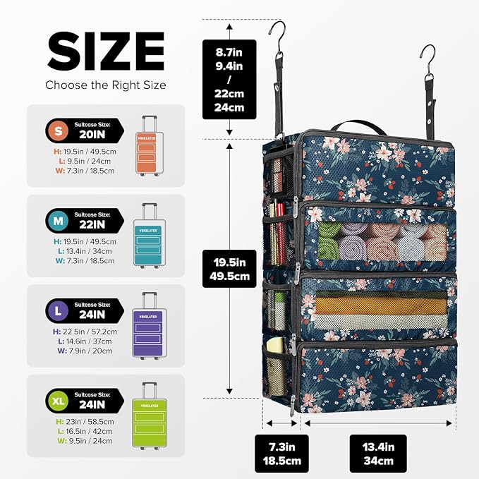 Suitcase Organizer, Travel Luggage Organizer Hanging Shelves Packing Cube - Image 2