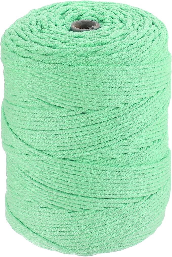 HARFINGTON Natural Macrame Cord 3mm x 328 Yards 4 Strand Twisted Cotton Macrame by HARFINGTON