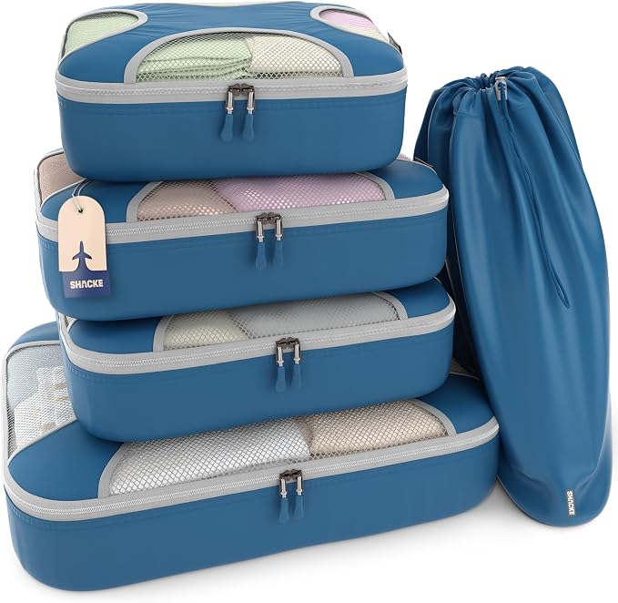 Shacke Packing Cubes for Travel 5 Set by Shacke