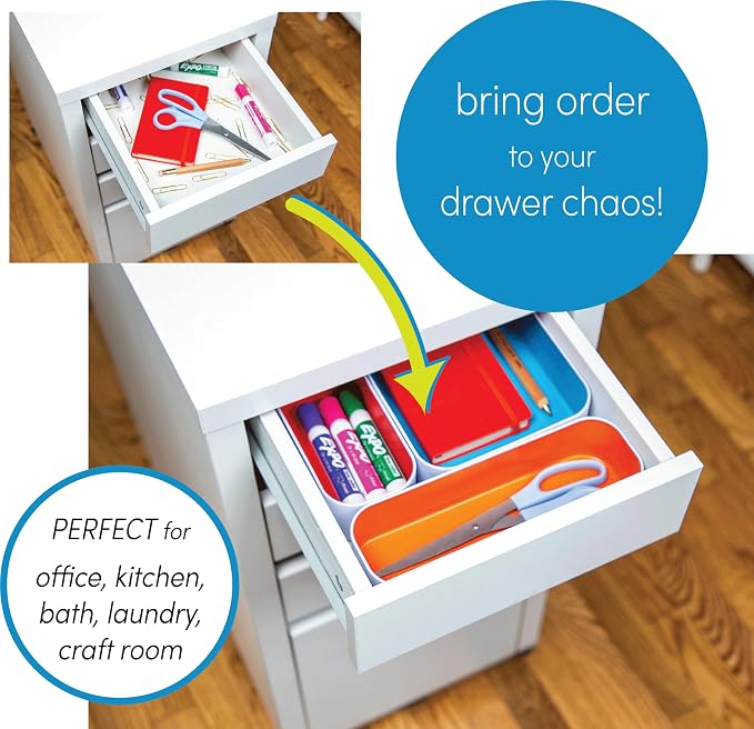 Three by Three Seattle 3 Piece Shallow Metal Organizer Tray Set - Image 2