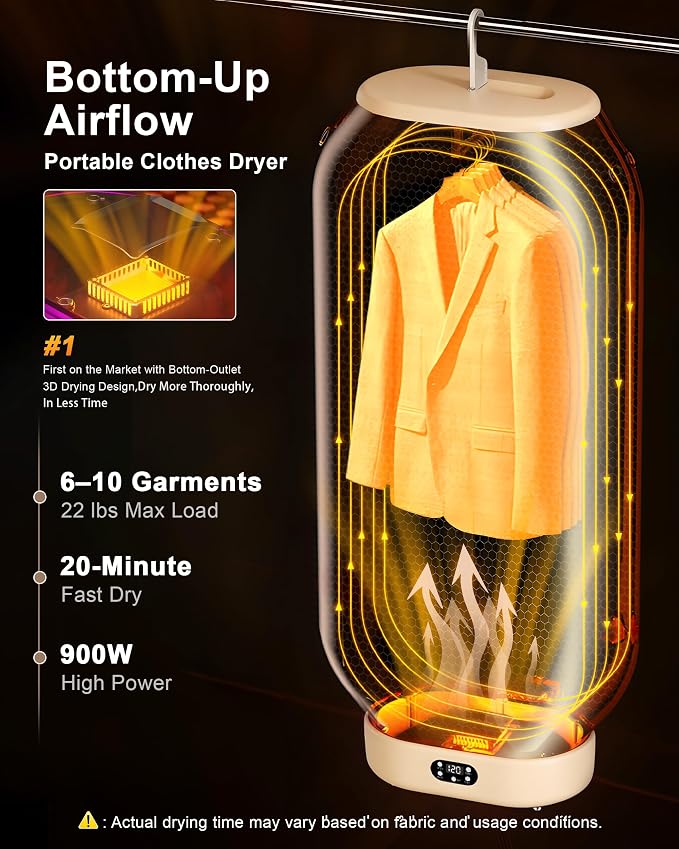 Bottom-Up Airflow Portable Clothes Dryer – Even Drying, No Warping, Fully Dries - Image 2
